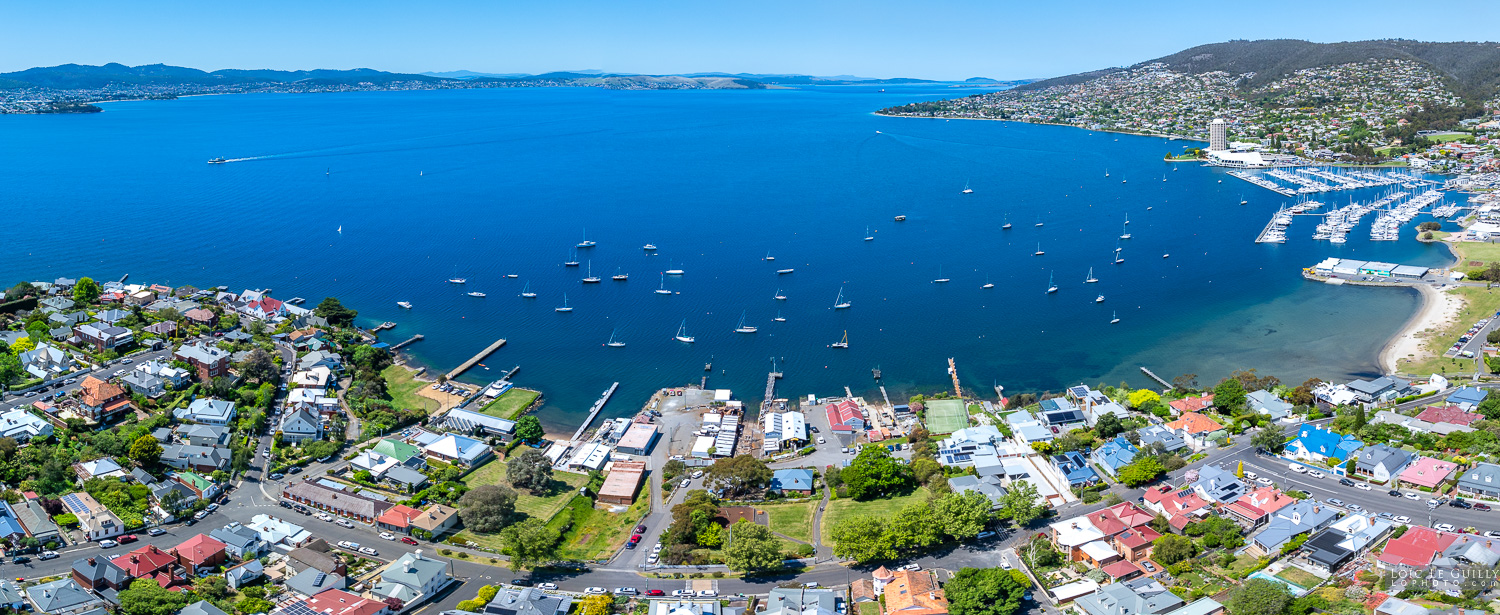 photograph of Battery Point from the air